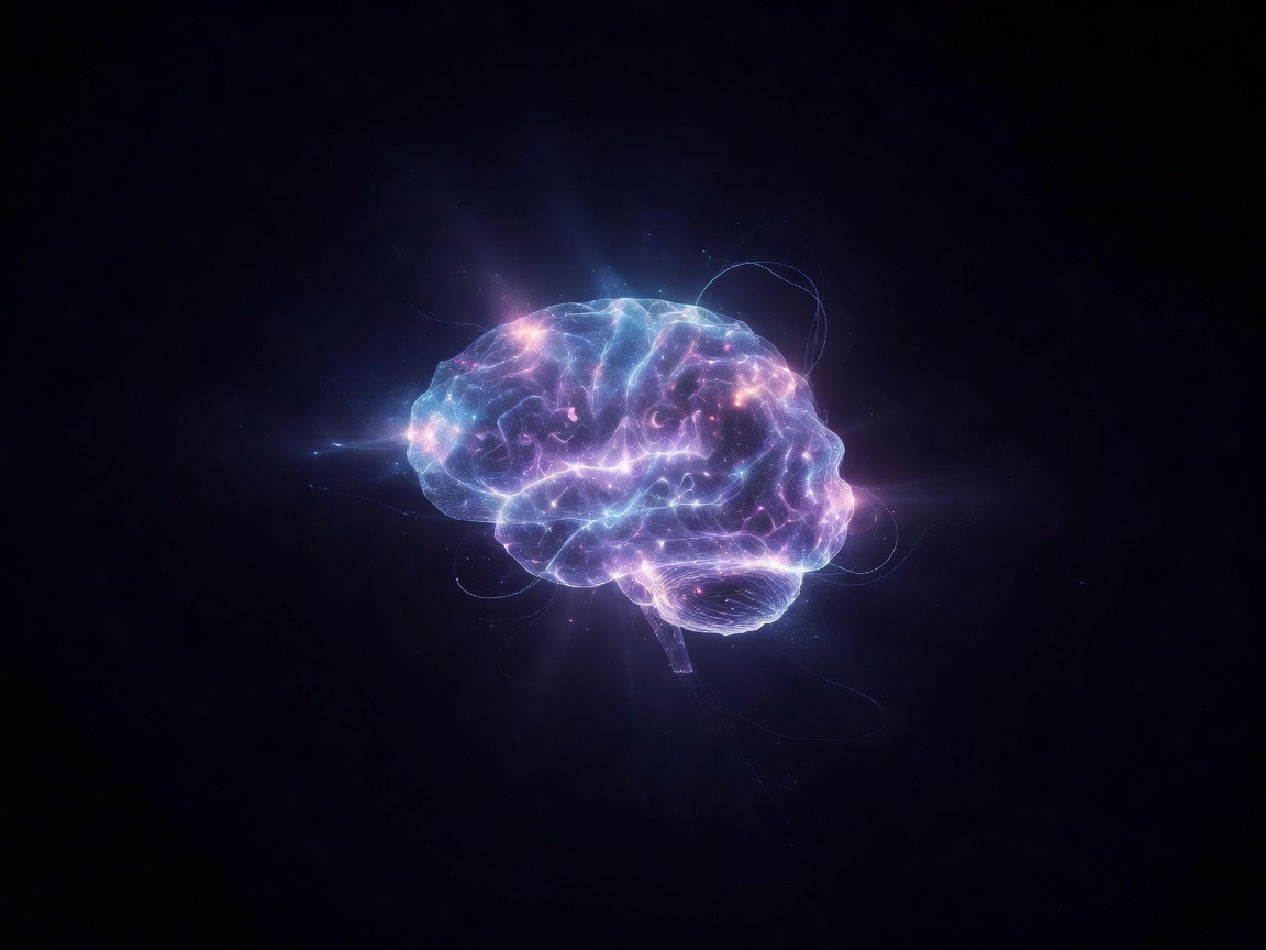 Abstract conceptual image of a glowing human mind